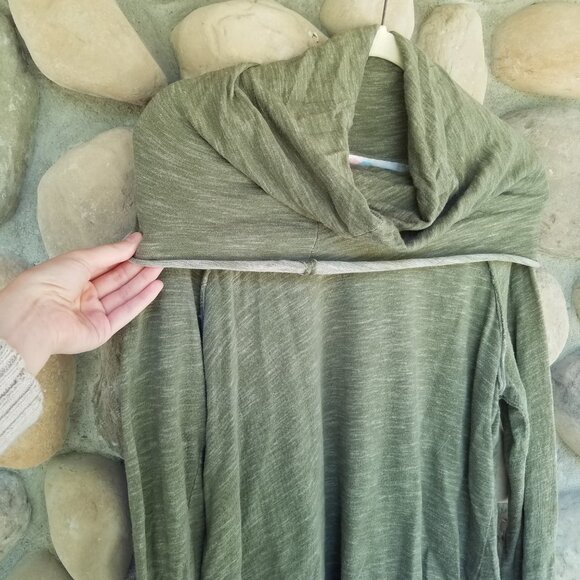 FREE PEOPLE Olive Green Cowl Neck Pull-Over Sweater ONE BODY UN Corp - Picture 7 of 12